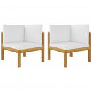 Garten-Ecksofas 2 Stk. mit Auflagen Akazie Massivholz