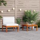 2-tlg. Garten-Lounge-Set mit Auflagen Massivholz Akazie