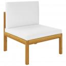 Garten-Mittelsofa mit Auflagen Massivholz Akazie 