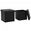 Hocker mit Stauraum 2 Stk. Schwarz Kunstleder 