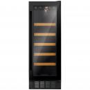Amica WK 341 115 S Stand-Weintemperierschrank, max. 20 Flaschen, 30 cm breit, unterbaufähig, Ventilator, schwarz