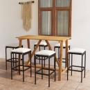 7-tlg. Gartenbar-Set mit Kissen Schwarz