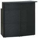 Garten-Bartisch Schwarz 120x55x110 cm Poly Rattan 