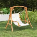 Hängeliege mit Kissen Creme Bugholz mit Teak-Finish