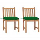 Gartenstühle 2 Stk. mit Kissen Massivholz Teak