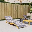 Sonnenliegen-Auflage Grau Karomuster 200x60x3 cm Oxford-Gewebe