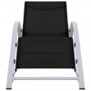 Sonnenliege Textilene und Aluminium Schwarz