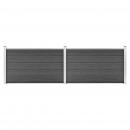 Zaunelement Set WPC 353x105 cm Schwarz 