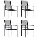Gartenstühle 4 Stk. PVC Rattan Schwarz
