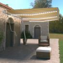 Automatische Markise mit LED & Windsensor 600x350 cm Gelb/Weiß