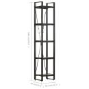 Bücherregal 5 Fächer Schwarz 40x30x180 cm Mango Massivholz