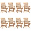 Gartenstühle 8 Stk. Massivholz Teak