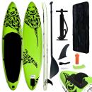 Aufblasbares Stand Up Paddle Board Set 305x76x15 cm Grün