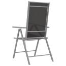3-tlg. Bistro-Set Aluminium und Textilene Silbern