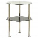 Beistelltisch mit 2 Ablagen Transparent 38x38x50 cm Hartglas