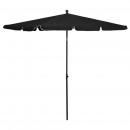 Sonnenschirm mit Mast 210x140 cm Schwarz