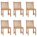 Gartenstühle 6 Stk. Massivholz Teak