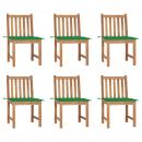 Gartenstühle 6 Stk. mit Kissen Massivholz Teak