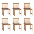 Gartenstühle 6 Stk. mit Kissen Massivholz Teak
