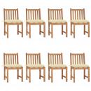 Gartenstühle 8 Stk. mit Kissen Massivholz Teak