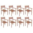 Stapelbare Gartenstühle 8 Stk. Massivholz Teak