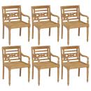 Batavia-Stühle 6 Stk. Massivholz Teak