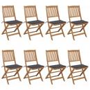 Klappbare Gartenstühle 8 Stk. mit Kissen Massivholz Akazie