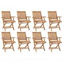 Klappbare Gartenstühle 8 Stk. Massivholz Teak