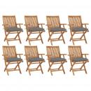 Klappbare Gartenstühle mit Kissen 8 Stk. Massivholz Teak