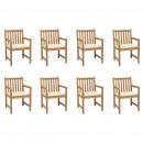 Gartenstühle 8 Stk. mit Creme Kissen Massivholz Teak