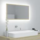 LED-Badspiegel Sonoma-Eiche 80x8,5x37 cm Acryl