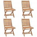 Klappbare Gartenstühle 4 Stk. Massivholz Teak