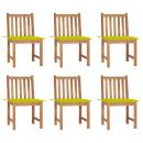 Gartenstühle 6 Stk. mit Kissen Massivholz Teak