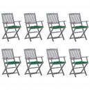 Klappbare Gartenstühle 8 Stk. mit Kissen Massivholz Akazie