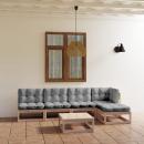 6-tlg. Garten-Lounge-Set mit Kissen Kiefer Massivholz