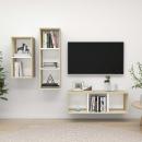 3-tlg. TV-Schrank-Set Weiß Sonoma-Eiche Holzwerkstoff