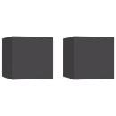 Nachttische 2 Stk. Grau 30,5x30x30 cm Holzwerkstoff