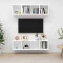 TV-Wandschränke 2 Stk. Weiß Holzwerkstoff