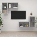 TV-Wandschränke 4 Stk. Betongrau Holzwerkstoff