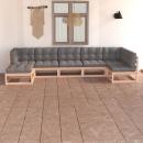 7-tlg. Garten-Lounge-Set mit Kissen Massivholz Kiefer