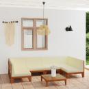 7-tlg. Garten-Lounge-Set mit Kissen Massivholz Akazie