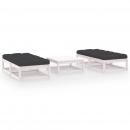5-tlg. Garten-Lounge-Set mit Kissen Kiefer Massivholz