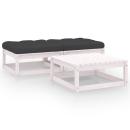 3-tlg. Garten-Lounge-Set mit Kissen Massivholz Kiefer