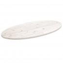 Tischplatte Weiß 90x45x2,5 cm Massivholz Kiefer Oval