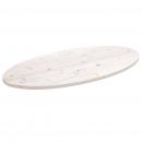 Tischplatte Weiß 100x50x2,5 cm Massivholz Kiefer Oval