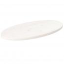 Tischplatte Weiß 70x35x2,5 cm Massivholz Kiefer Oval