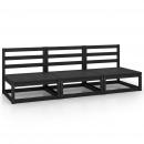 Garten-Mittelsofas 3 Stk. Schwarz Kiefer Massivholz 