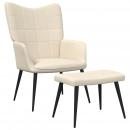 Relaxsessel mit Hocker Creme Stoff 