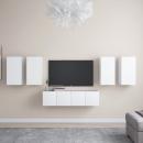6-tlg. TV-Schrank-Set Weiß Holzwerkstoff