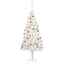 Künstlicher Weihnachtsbaum mit Beleuchtung & Kugeln Weiß 210 cm